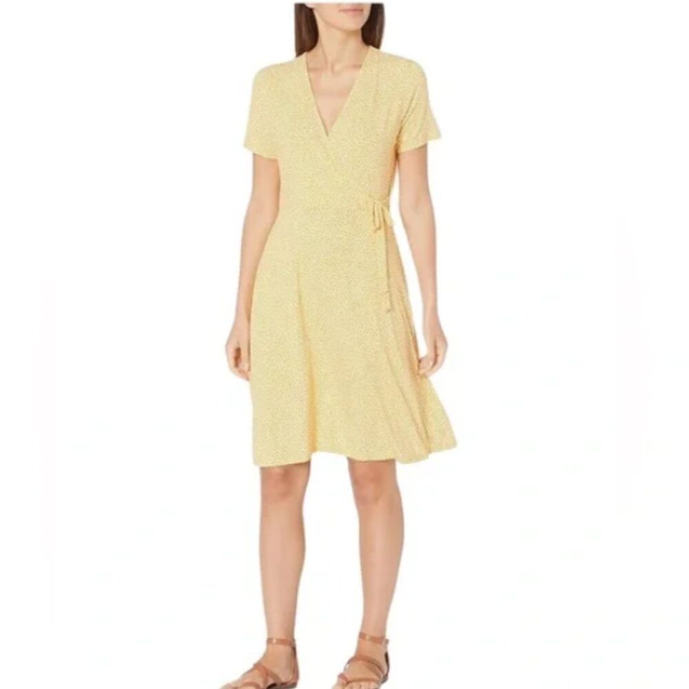 Amazon Essentials Short-Sleeved Polka Dot Faux-Wrap Dress Size Large NWT